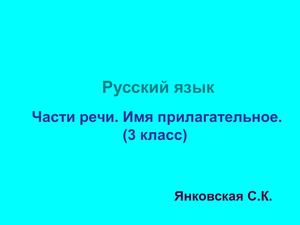 Части речи. Имя прилагательное