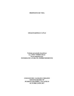 Proyecto De Vida Pdf