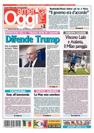 America Oggi 20 Ottobre 2017