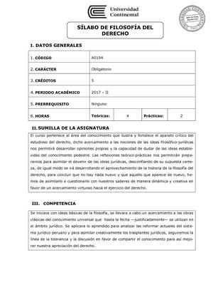 A0194 Silabo Filosofía Del Derecho