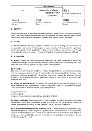 3 Procedimiento De Nómina