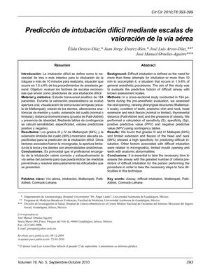 Predictores De Via Aerea Dificil