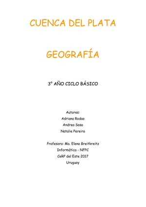 Cuenca Del Plata Pereira Rodao Sosa