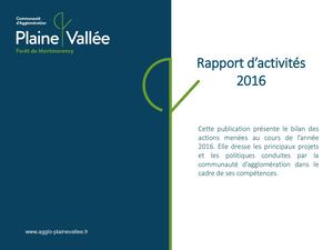 Rapport d'activités - Plaine Vallée 2016 2017