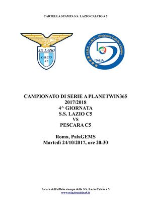 Cartella Stampa Lazio-Pescara