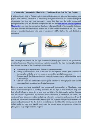 Commercial Photographer Manchester