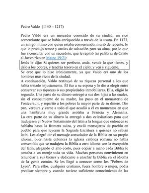 VARONES DE LA REFORMA LUTERANA.Pedro Valdo