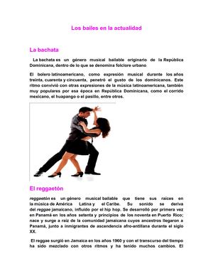 Los Bailes En La Actualidad