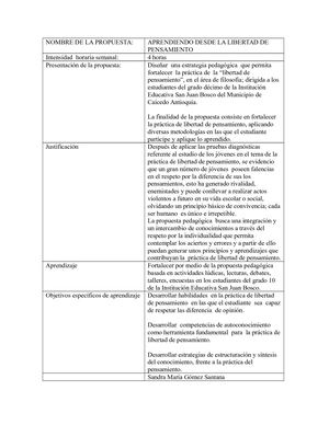 Propuesta Pedagojica