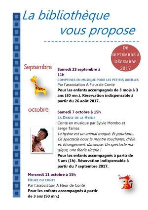 Programme Septembre Décembre 2017