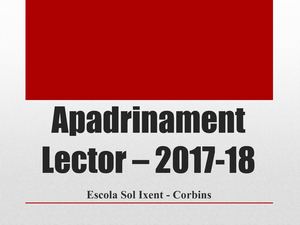 Apadrinament Lector – 2017 18