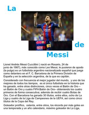La Vida De Lionel Messi