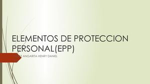 Elementos De Proteccion Personal(epp)