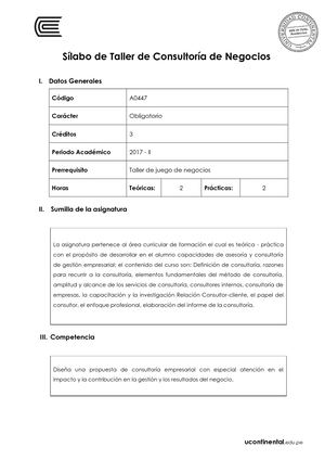 A0447 Silabo Taller De Consultoría De Negocios