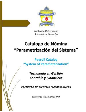 Catalogos De Nomina Tema 1 Unidad 2