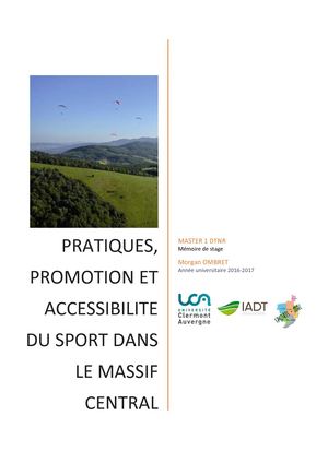 Iadt Ombret Memoire Pratiques Promotion Et Accessibilite Du Sport Dans Le Massif Central