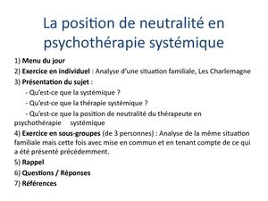 Neutralité Systémique - Power point