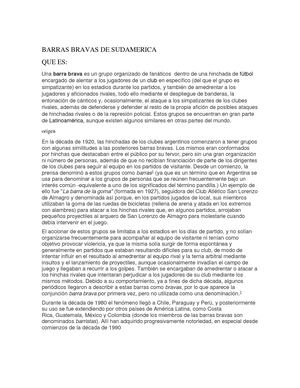 Barras Bravas De Sudamerica