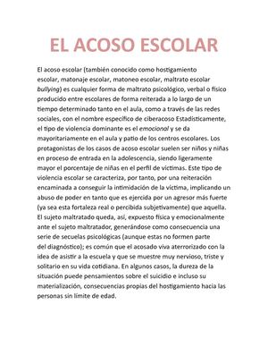 El Acoso Escolar Betty Castro