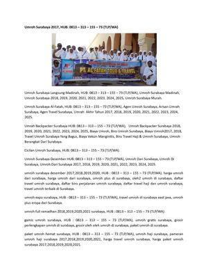 Umrah Backpacker Surabaya HUB: 0813 – 313 – 155 – 73 (TLP/WA)