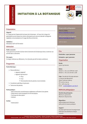 Stage Initiation à La Botanique
