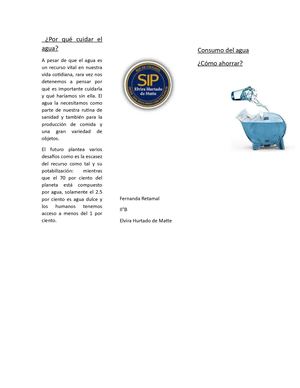 Tríptico: Por Qué Cuidar El Agua