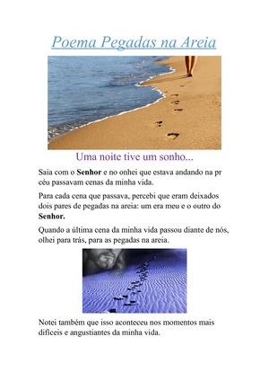 Poema Pegadas Na Areia Susiane