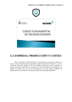 La Empresa, Producción Y Costes. Francisco Javier Cervigon Ruckauer