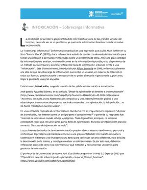 Infoxicación Francisco Javier Cervigon Ruckauer