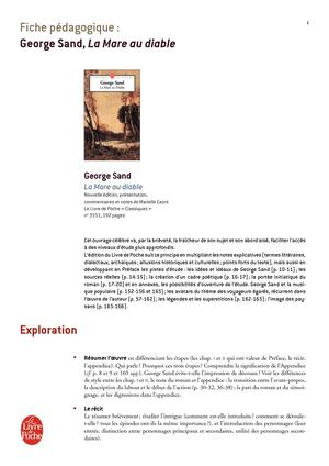 Fiche pédagogique - Mare au diable (La), George Sand