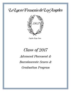 Class Of 2017 Ap + Bac Honorees + Graduation Program 7 27 17