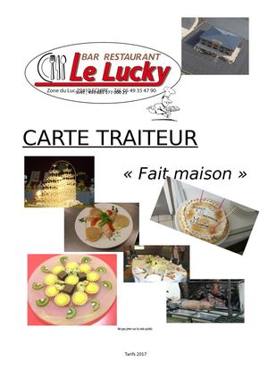 Plaquette Traiteur Restaurant Le Lucky