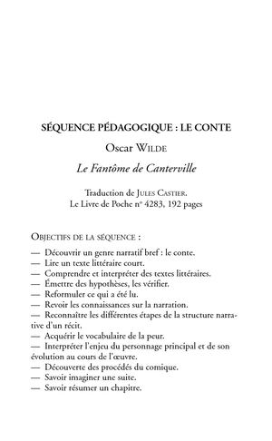 Fiche pédagogique - Fantôme de Canterville (Le), Oscar Wilde