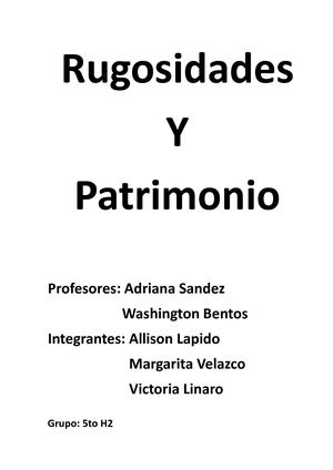 Rugosidades Y Patrimonio