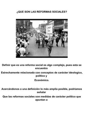 Que Son Las Reformas Sociales