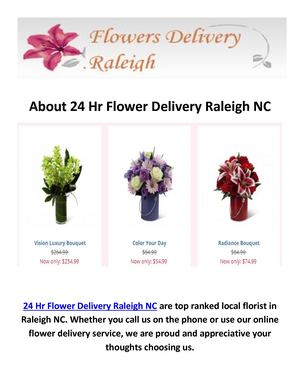 24 Hr Flower Delivery Raleigh NC : 919-336-0402