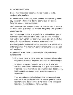 Mi Proyecto De Vida