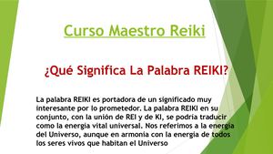 Curso Maestro Reiki