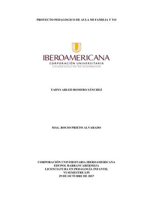 PROYECTO PEDAGÓGICO MI FAMILIA Y YO