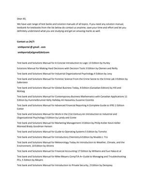 Comprehensive Manuals and Testbanks