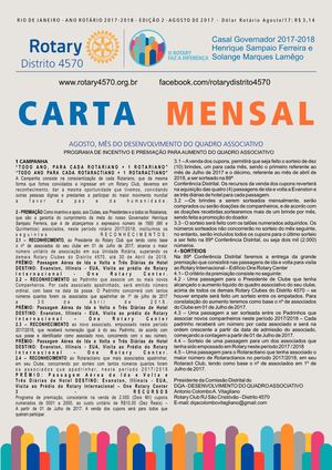 Carta Mensal de Agosto de 2017 - período 2017-18