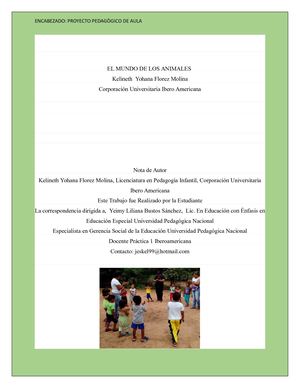 Proyecto Pedagogico De Aula El Mundo De Los Animales