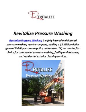 Revitalize - Pressure Washing in Houston TX