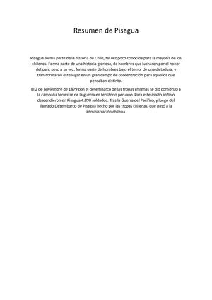 Resumen De Pisagua Claudio Santis
