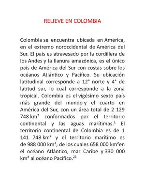 RELIEVE DE COLOMBIA