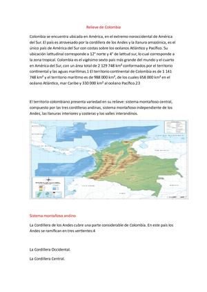 Relieve De Colombia
