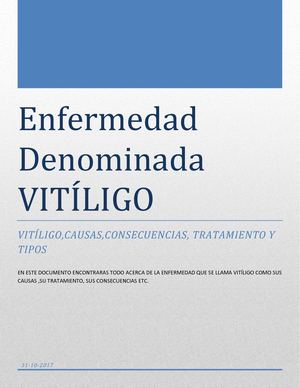 Enfermedad Denominada Vitíligo por Jonathan Canchala