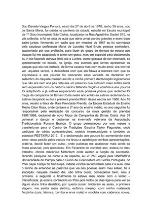 Apresentação da Acadêmica Daniela Vargas Polvora