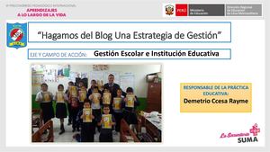 Buenas Practicas Hagamos Del Blog Una Estrategia De Gestion I E 1156 Jsbl Ccesa007