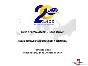 Apresentação (Livro de Reclamações – Novo Regime)